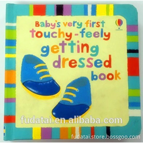 FDT customized eco-friendly baby education cloth touch and feel board book printing